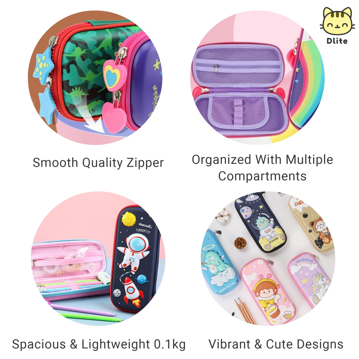 ✅ Dlite DBox Kids Pencil Case Waterproof Big 3D Pencil Box Goodie Bag Gifts Set Christmas Gifts