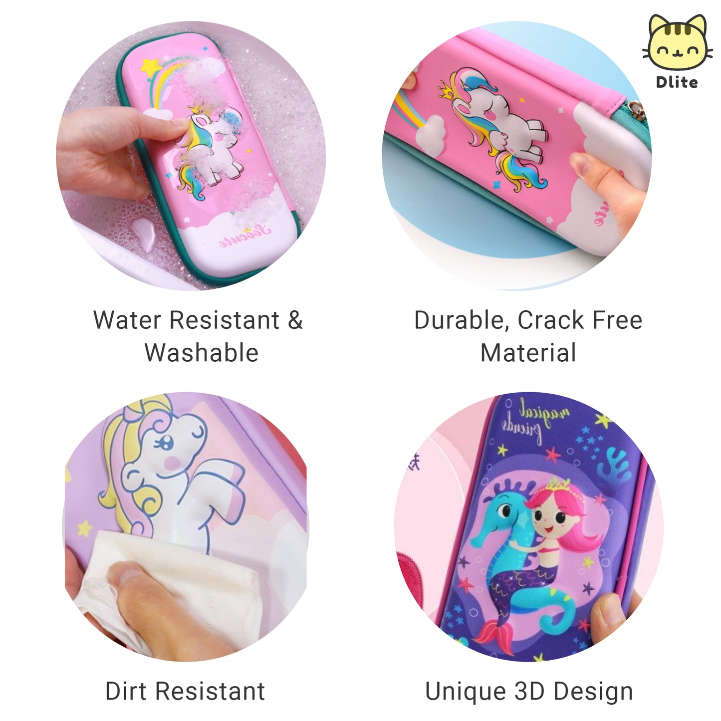 ✅ Dlite DBox Kids Pencil Case Waterproof Big 3D Pencil Box Goodie Bag Gifts Set Christmas Gifts