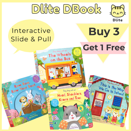 Dlite DBook Interactive Kids Storybook Popular Nursery Rhythm With Slide & Pull Kids Gift