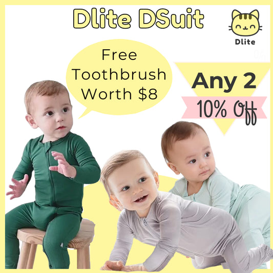 ✅Dlite DSuit OEKO Tex Organic Bamboo Kids Sleepsuit Footed Pyjamas Hypo Allergenic & Anti Bacterial
