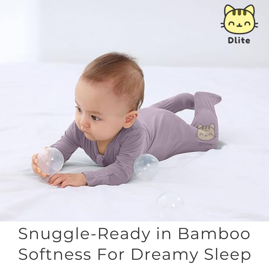 ✅Dlite DSuit OEKO Tex Organic Bamboo Kids Sleepsuit Footed Pyjamas Hypo Allergenic & Anti Bacterial