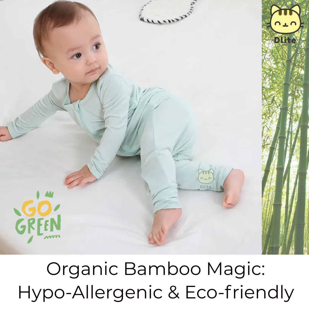 ✅Dlite DSuit OEKO Tex Organic Bamboo Kids Sleepsuit Footed Pyjamas Hypo Allergenic & Anti Bacterial