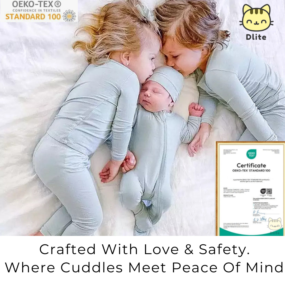 ✅Dlite DSuit OEKO Tex Organic Bamboo Kids Sleepsuit Footed Pyjamas Hypo Allergenic & Anti Bacterial