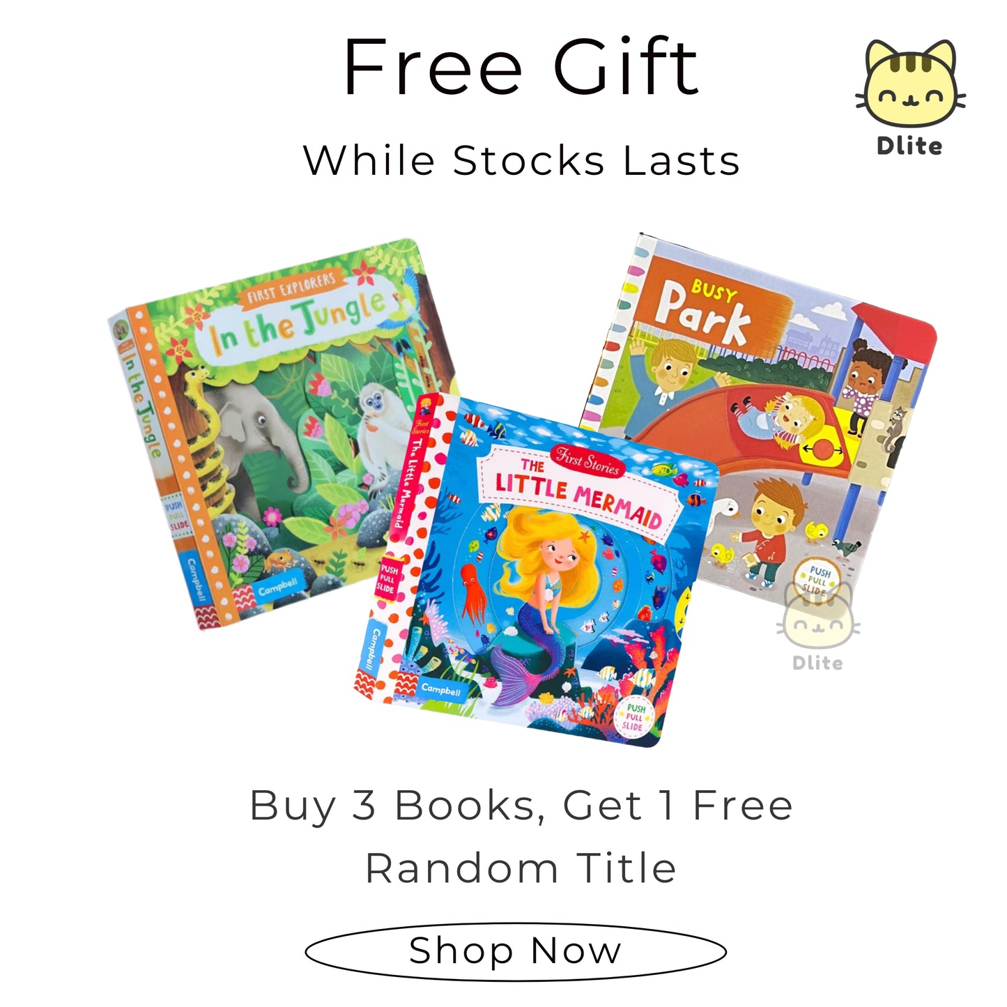 Dlite DBook Interactive Kids Storybook Popular Nursery Rhythm With Slide & Pull Kids Gift