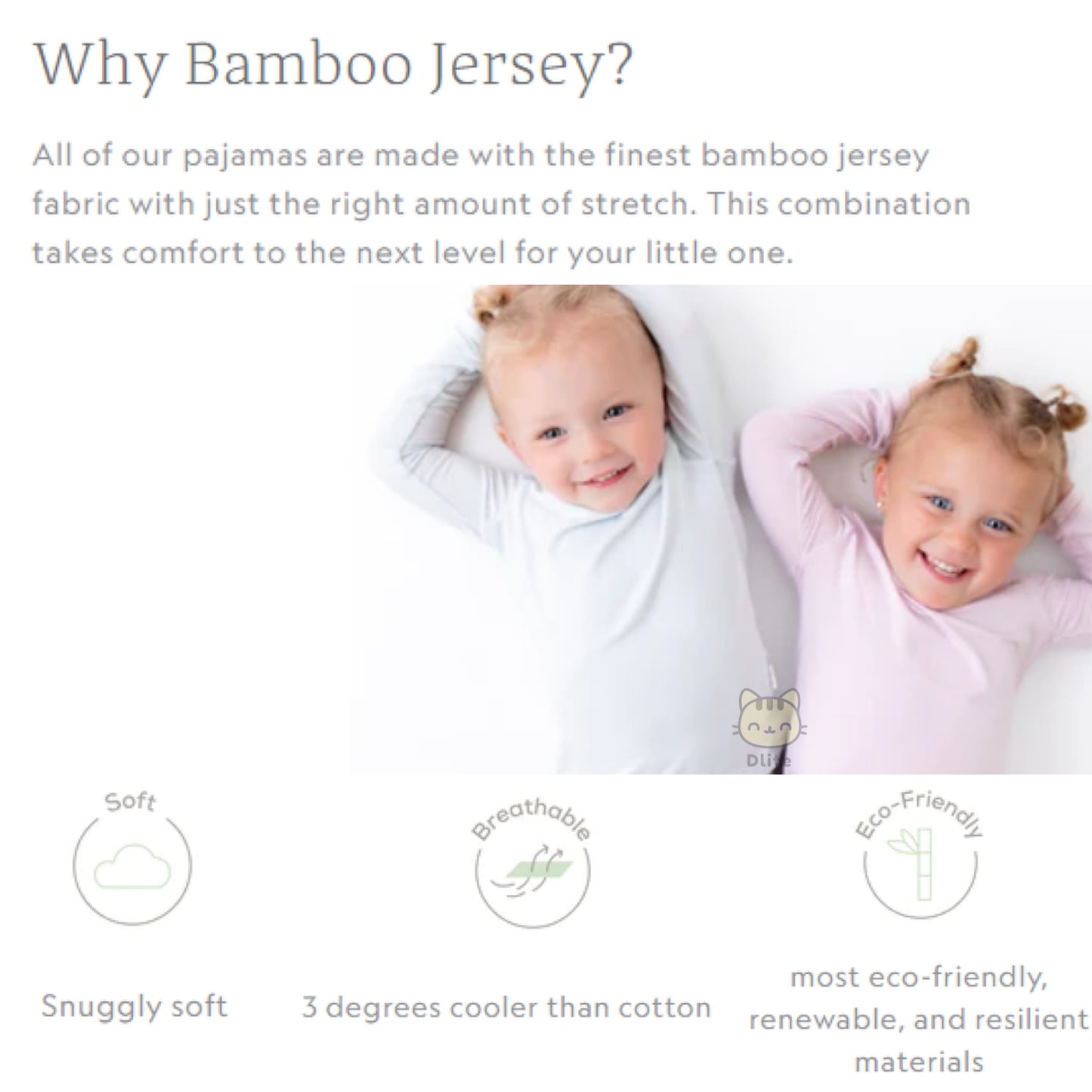 ✅Dlite DSuit OEKO Tex Organic Bamboo Kids Sleepsuit Footed Pyjamas Hypo Allergenic & Anti Bacterial