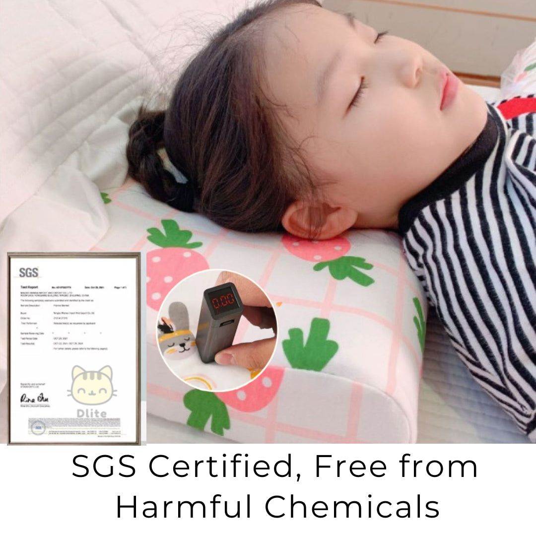 ✅ Dlite DRest Natural Latex Pillow 100% Cotton Pillowcase Kids Pillow 42*27*6cm SGS Compliant