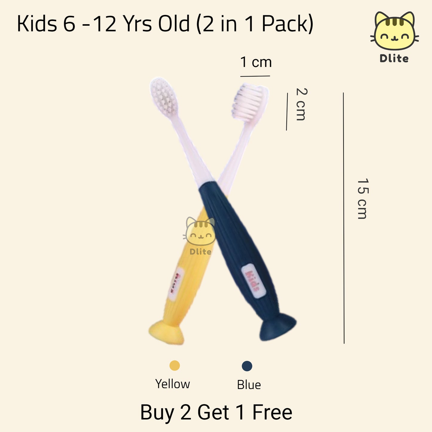 β
 Dlite DBrush Japan Quality Toothbrush Soft Bristles Oral Care Adults Toothbrush Kids Toothbrush 6-12 Y/O
