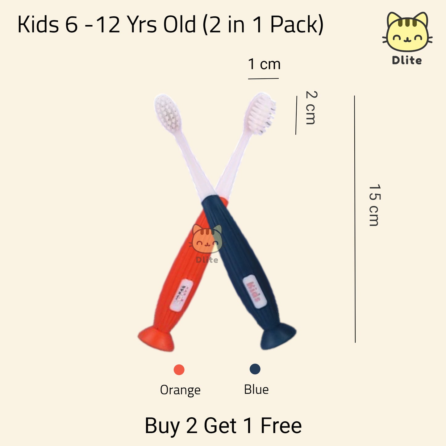 β
 Dlite DBrush Japan Quality Toothbrush Soft Bristles Oral Care Adults Toothbrush Kids Toothbrush 6-12 Y/O