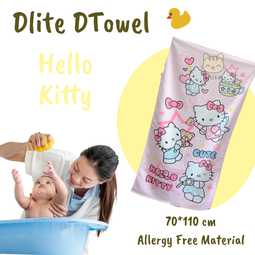 ✅ Dlite DTowel OEKO-Tex Certified Kids Towel Bath Swim Towel Childcare Towel Absorbent & Light 70*110cm