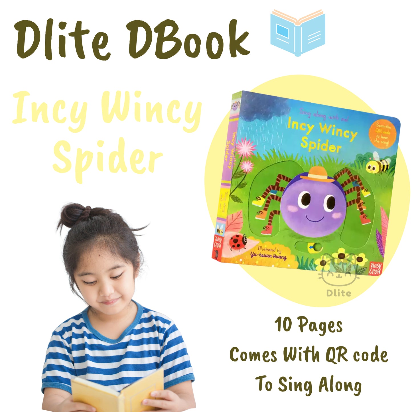 Dlite DBook Interactive Kids Storybook Popular Nursery Rhythm With Slide & Pull Kids Gift