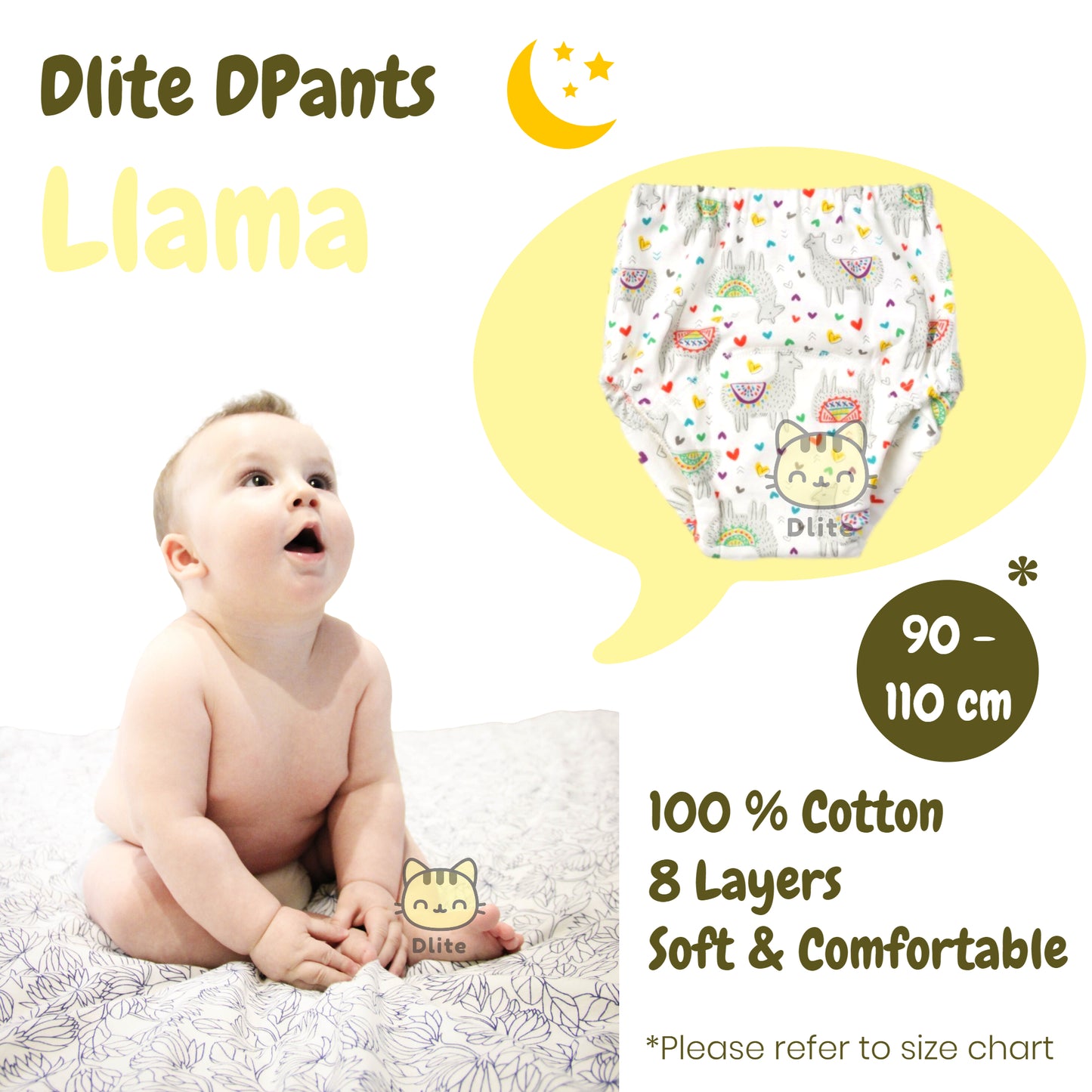 ✅ Dlite DPants 100% Cotton 8 Layers Baby Toilet Training Pants Potty Training Over 8,000+ Pieces Sold