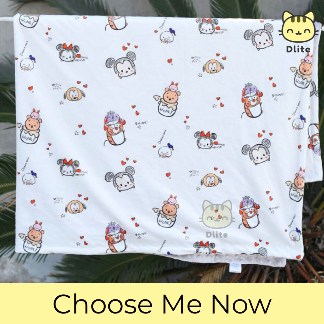Dlite DHug Japan Quality Kids Blanket 110*150cm Childcare Blanket Minky Fleece Weighted Blanket