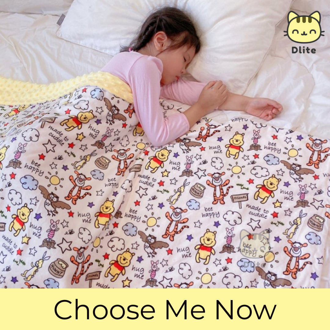 Dlite DHug Japan Quality Kids Blanket 110*150cm Childcare Blanket Minky Fleece Weighted Blanket