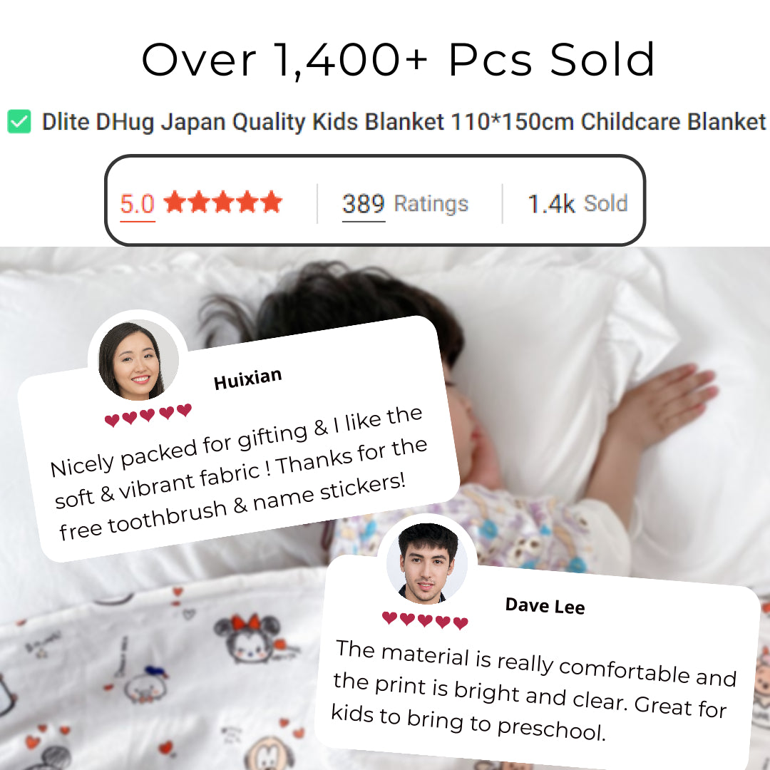 Dlite DHug Japan Quality Kids Blanket 110*150cm Childcare Blanket Minky Fleece Weighted Blanket