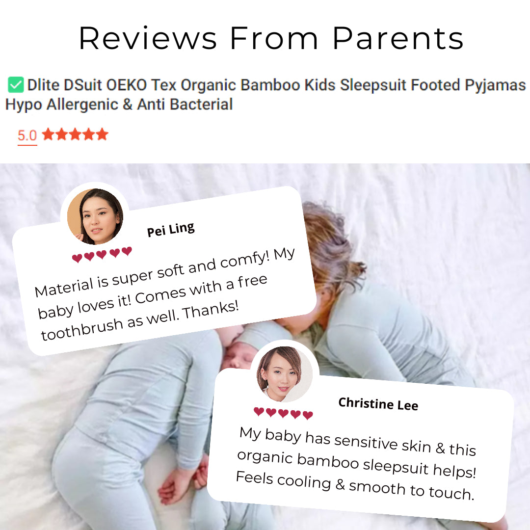 ✅Dlite DSuit OEKO Tex Organic Bamboo Kids Sleepsuit Footed Pyjamas Hypo Allergenic & Anti Bacterial
