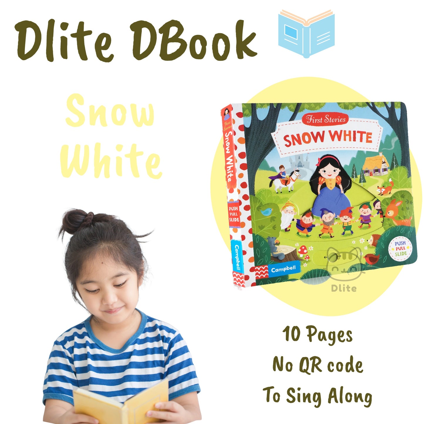 Dlite DBook Interactive Kids Storybook Popular Nursery Rhythm With Slide & Pull Kids Gift