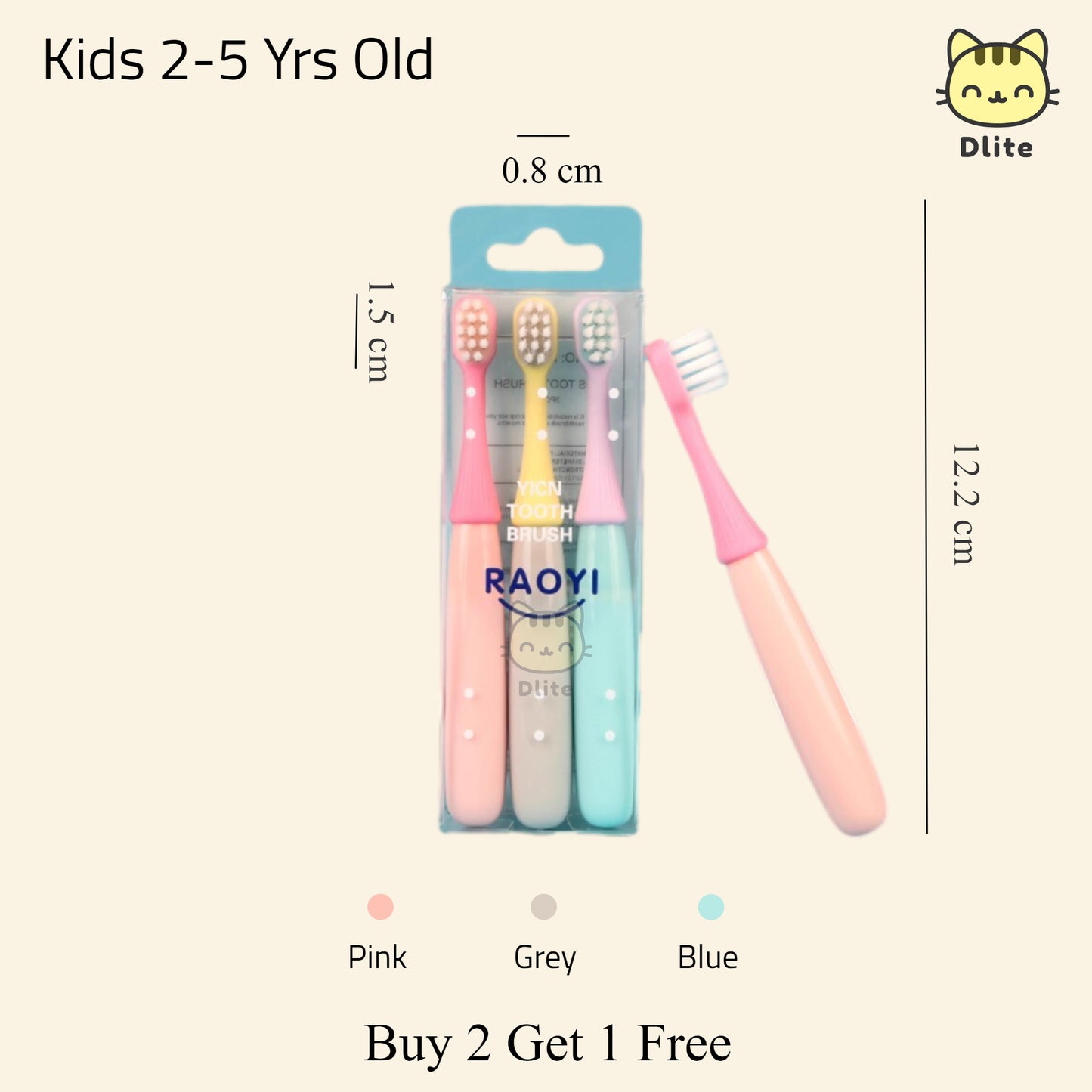 β
 Dlite DBrush Japan Quality Toothbrush Soft Bristles Oral Care Adults Toothbrush Kids Toothbrush 6-12 Y/O