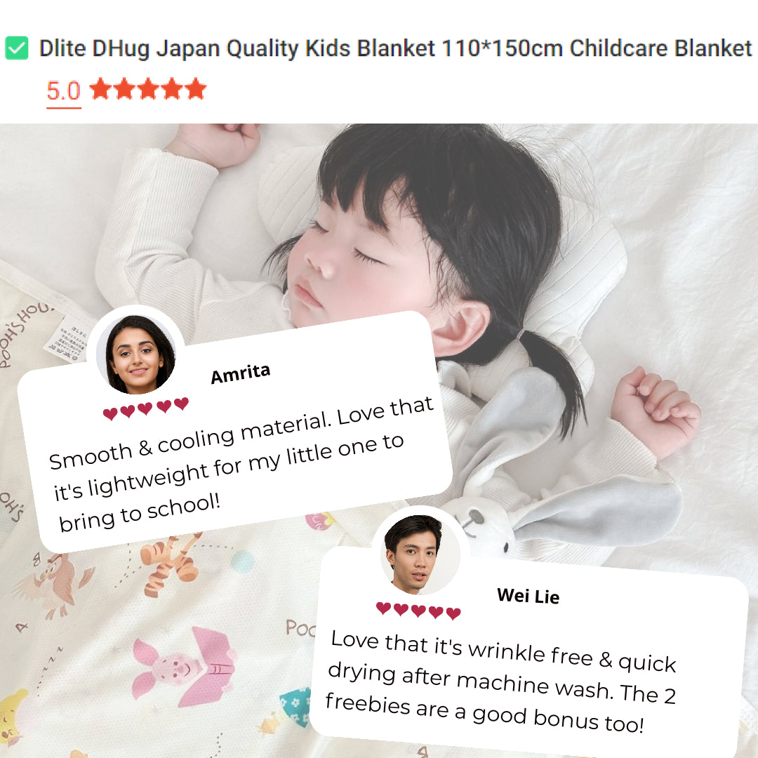 ✅ Dlite DHug Japan Fabric Kids Blanket 110*150cm Cooling Blanket Childcare Stroller Blanket
