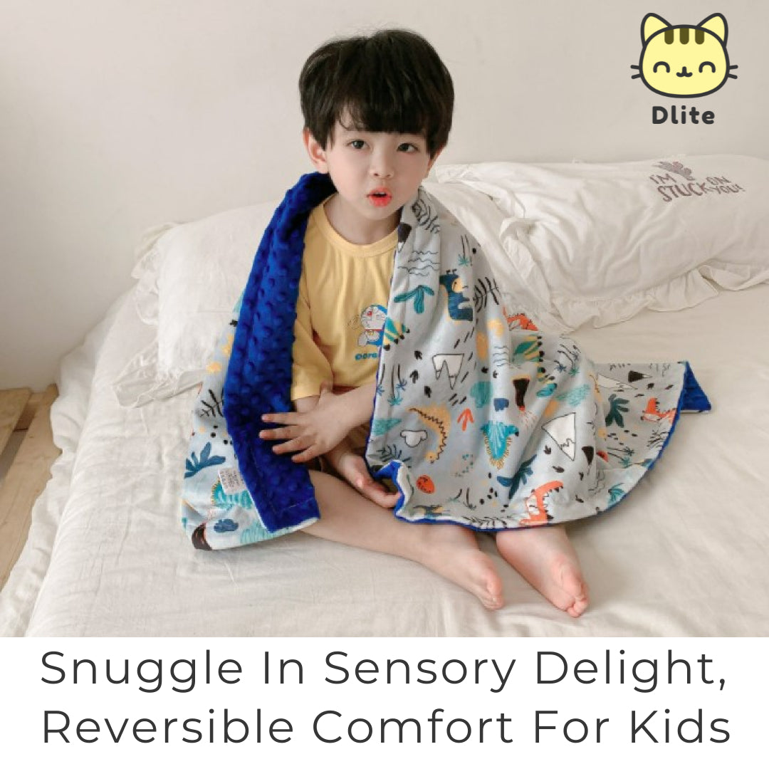 Dlite DHug Japan Quality Kids Blanket 110*150cm Childcare Blanket Minky Fleece Weighted Blanket