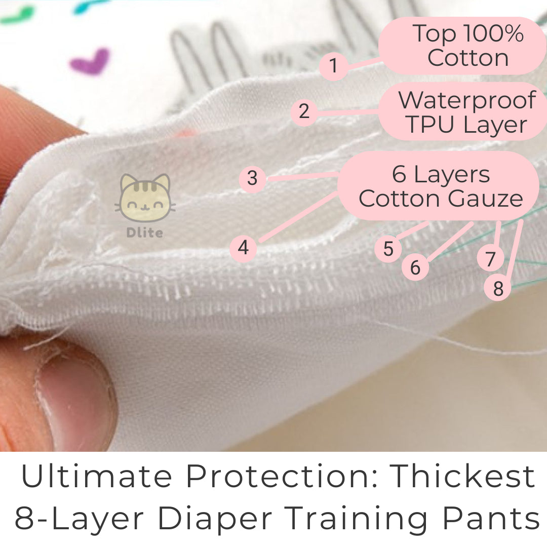 ✅ Dlite DPants 100% Cotton 8 Layers Baby Toilet Training Pants Potty Training Over 8,000+ Pieces Sold