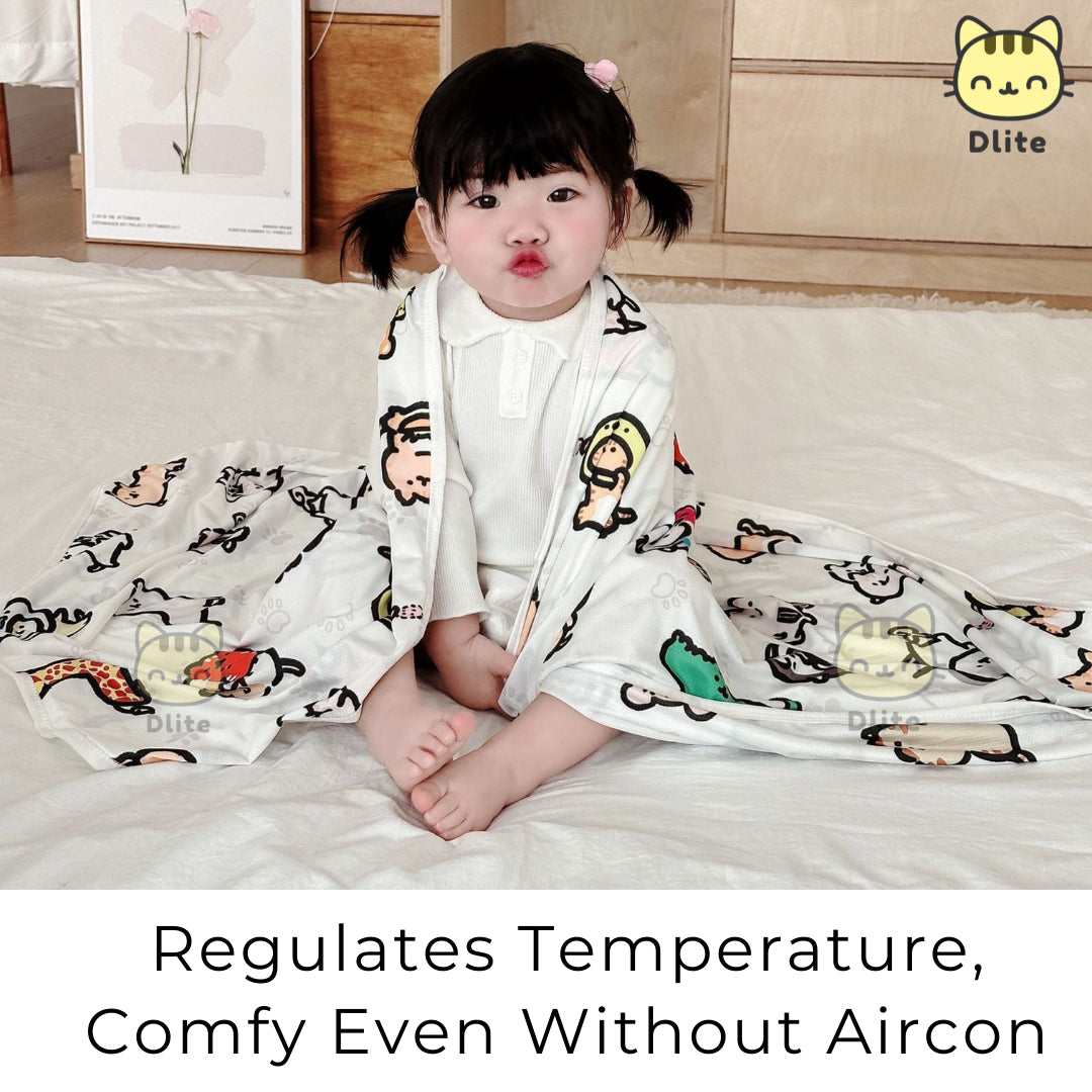 ✅ Dlite DHug Japan Fabric Kids Blanket 110*150cm Cooling Blanket Childcare Stroller Blanket