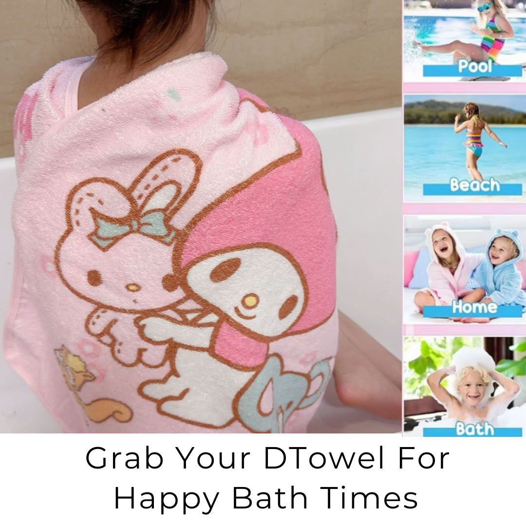 ✅ Dlite DTowel OEKO-Tex Certified Kids Towel Bath Swim Towel Childcare Towel Absorbent & Light 70*110cm