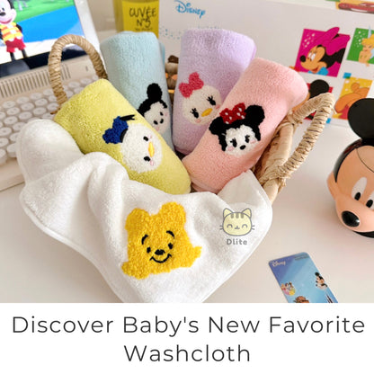 ✅Dlite DWipe Ultra Soft Baby Disney Kids Washcloth Handkerchief Burping Cloth Absorbent & Big 30cm x 30cm