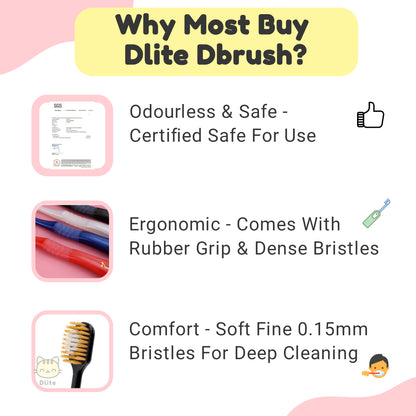 ✅ Dlite DBrush Japan Quality Toothbrush Soft Bristles Oral Care Adults Toothbrush Kids Toothbrush 6-12 Y/O