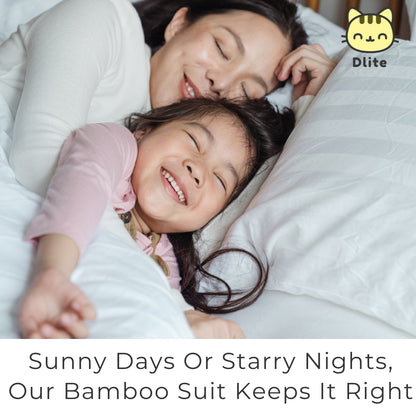 ✅Dlite DSuit OEKO Tex Organic Bamboo Kids Sleepsuit Footed Pyjamas Hypo Allergenic & Anti Bacterial