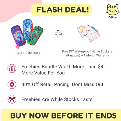 ✅ Dlite DBox Kids Pencil Case Waterproof Big 3D Pencil Box Goodie Bag Gifts Set Christmas Gifts