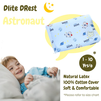 ✅ Dlite DRest Natural Latex Pillow 100% Cotton Pillowcase Kids Pillow 42*27*6cm SGS Compliant