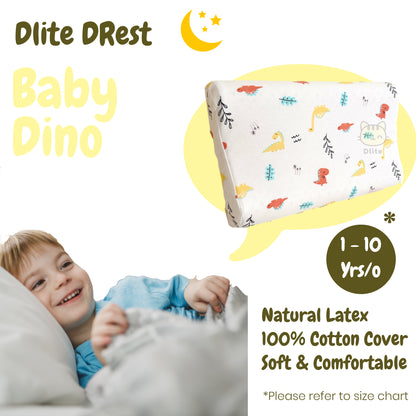 ✅ Dlite DRest Natural Latex Pillow 100% Cotton Pillowcase Kids Pillow 42*27*6cm SGS Compliant