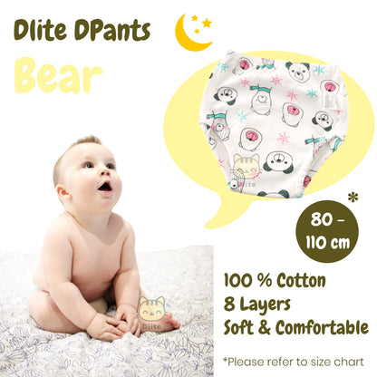 ✅ Dlite DPants 100% Cotton 8 Layers Baby Toilet Training Pants Potty Training Over 8,000+ Pieces Sold
