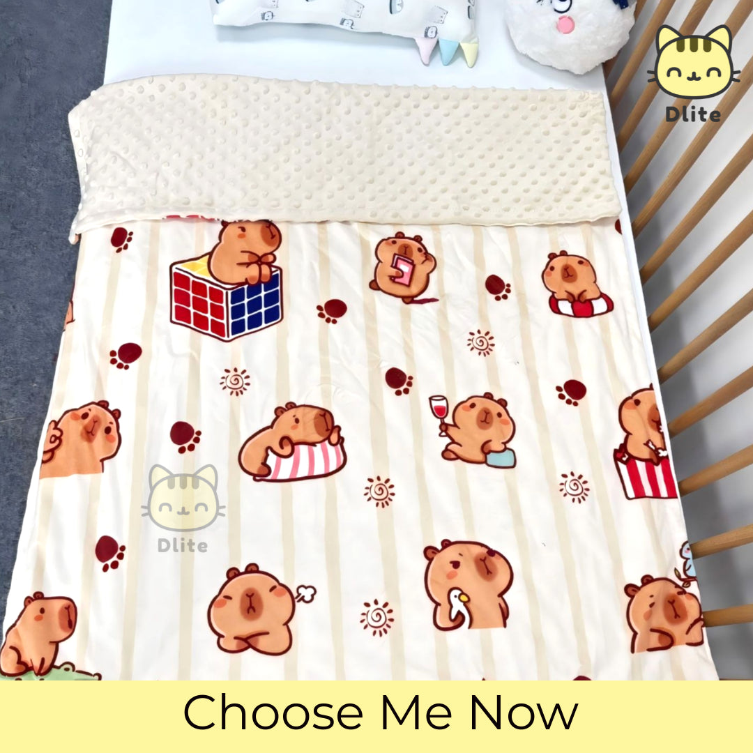 Dlite DHug Japan Quality Kids Blanket 110*150cm Childcare Blanket Minky Fleece Weighted Blanket