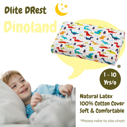 ✅ Dlite DRest Natural Latex Pillow 100% Cotton Pillowcase Kids Pillow 42*27*6cm SGS Compliant
