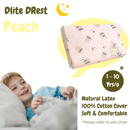 ✅ Dlite DRest Natural Latex Pillow 100% Cotton Pillowcase Kids Pillow 42*27*6cm SGS Compliant