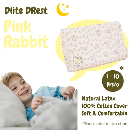 ✅ Dlite DRest Natural Latex Pillow 100% Cotton Pillowcase Kids Pillow 42*27*6cm SGS Compliant
