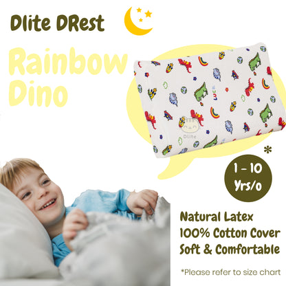 ✅ Dlite DRest Natural Latex Pillow 100% Cotton Pillowcase Kids Pillow 42*27*6cm SGS Compliant