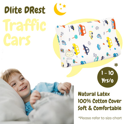 ✅ Dlite DRest Natural Latex Pillow 100% Cotton Pillowcase Kids Pillow 42*27*6cm SGS Compliant