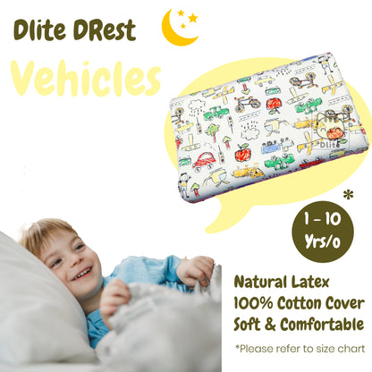 ✅ Dlite DRest Natural Latex Pillow 100% Cotton Pillowcase Kids Pillow 42*27*6cm SGS Compliant